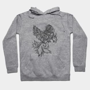 Phoenix bird reborn from the ashes -dark Hoodie